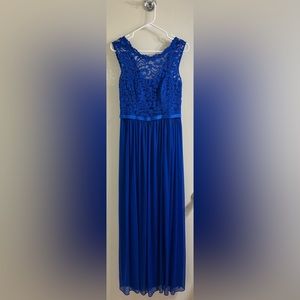 David's Bridal Royal Blue Lace Dress